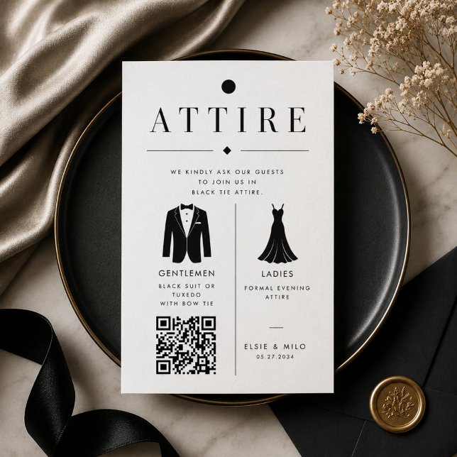Carte D'accompagnement Guide de tenue de mariage formelle QR  (Créateur téléchargé)