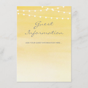 Carte D'accompagnement Guirlande Lumineuse Aquarelle Jaune Citron
