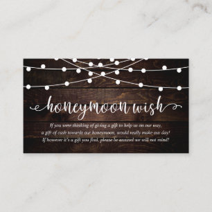 Carte D'accompagnement Guirlande lumineuse pour fête rustique, mariage lu