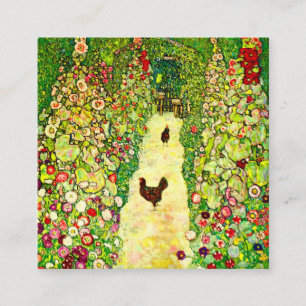 Carte D'accompagnement Gustav Klimt Garden with Chickens