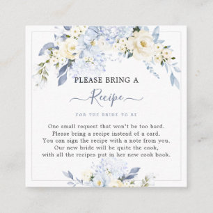 Carte D'accompagnement H2 Blue Hydrangea Crème Roses Demande de recette