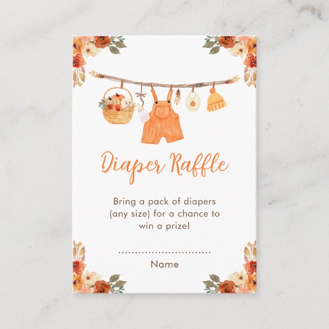 Carte D'accompagnement Habillement d'automne Ligne Garçon Baby shower Déc (Devant)