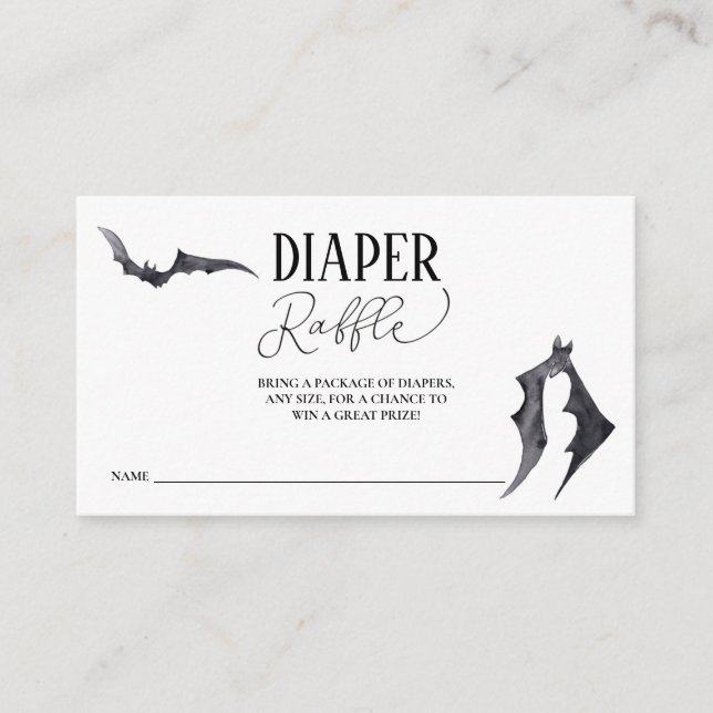 Carte D'accompagnement Halloween Baby shower chauves-souris Raffin de cou (Devant)
