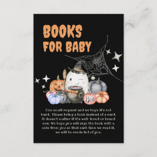 Carte D'accompagnement Halloween Baby shower Citrouille Livres pour Baby