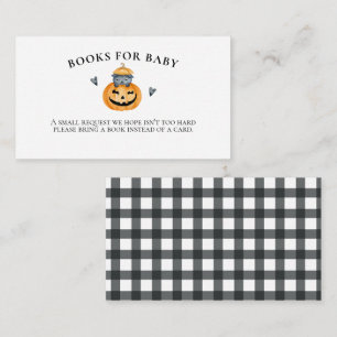 Carte D'accompagnement Halloween Baby shower Citrouille Livres pour bébé