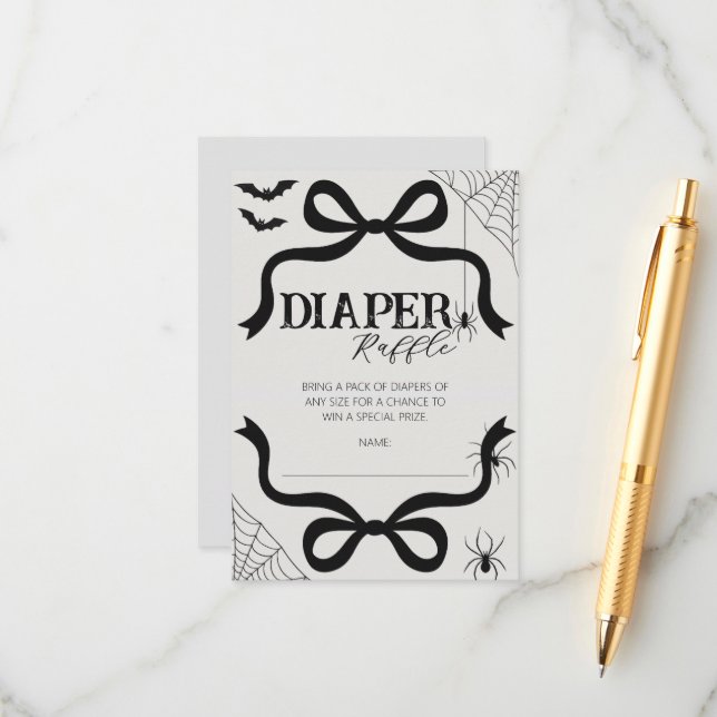 Carte D'accompagnement Halloween Baby shower Déchets Raffin (Devant/Arrière en situation)