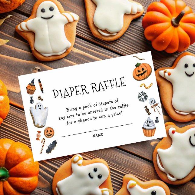 Carte D'accompagnement Halloween Baby shower Déchets Raffle (Créateur téléchargé)