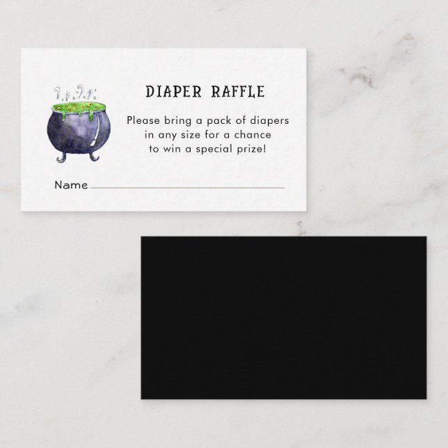 Carte D'accompagnement Halloween Baby shower Déchets Raffle (Devant / Derrière)