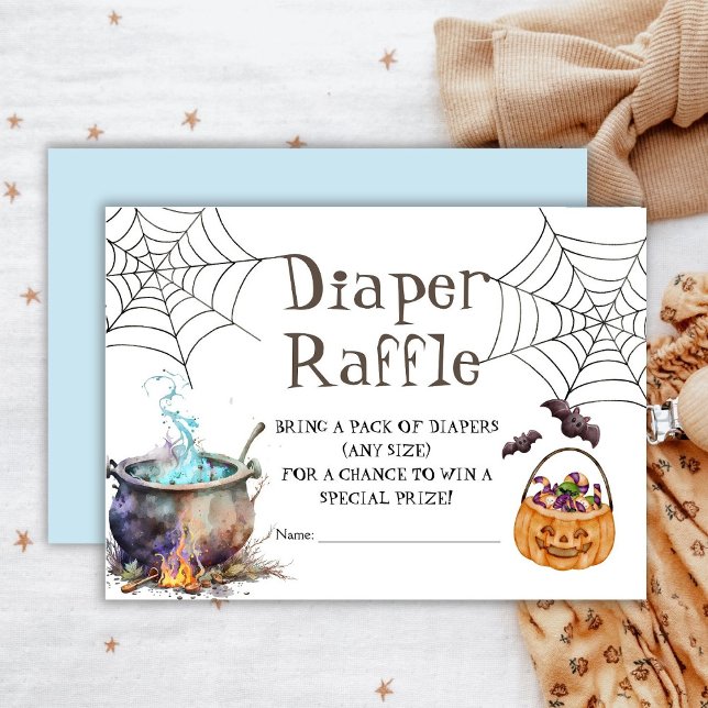 Carte D'accompagnement Halloween Baby shower Déchets Raffle Garçon Cute (Créateur téléchargé)