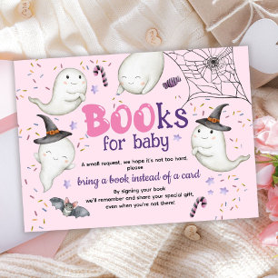 Carte D'accompagnement Halloween Baby shower Girl Pink Livres pour bébé