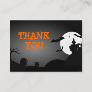Carte D'accompagnement Halloween Baby shower Haunted Maison Merci