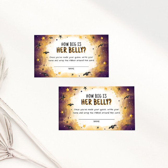 Carte D'accompagnement Halloween Baby shower Jeu Quelle est la taille de  (Créateur téléchargé)