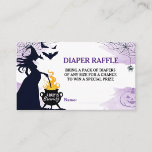 Carte D'accompagnement Halloween Baby shower Sorcière Déchets Raffle pour