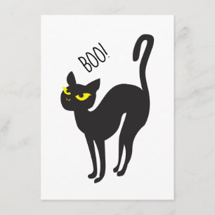 Carte D'accompagnement Halloween, Chat, Noir, Boo ! Design tendance