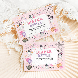 Carte D'accompagnement Halloween Fantôme rose Éffrayant Boo Déchets Raffi