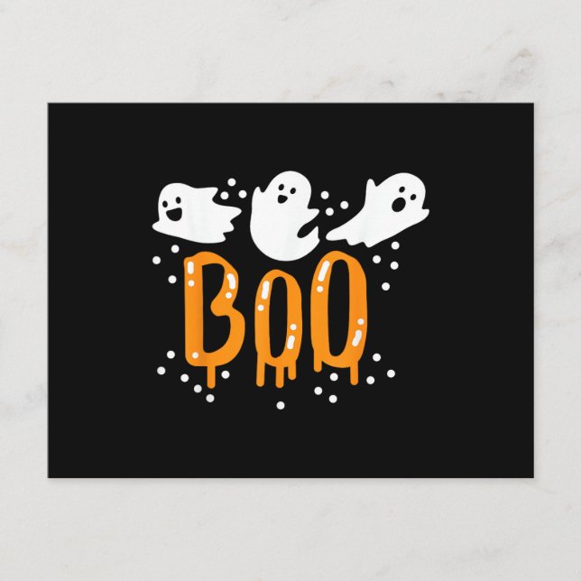 Carte D'accompagnement Halloween Ghost Boo Cute (Devant)