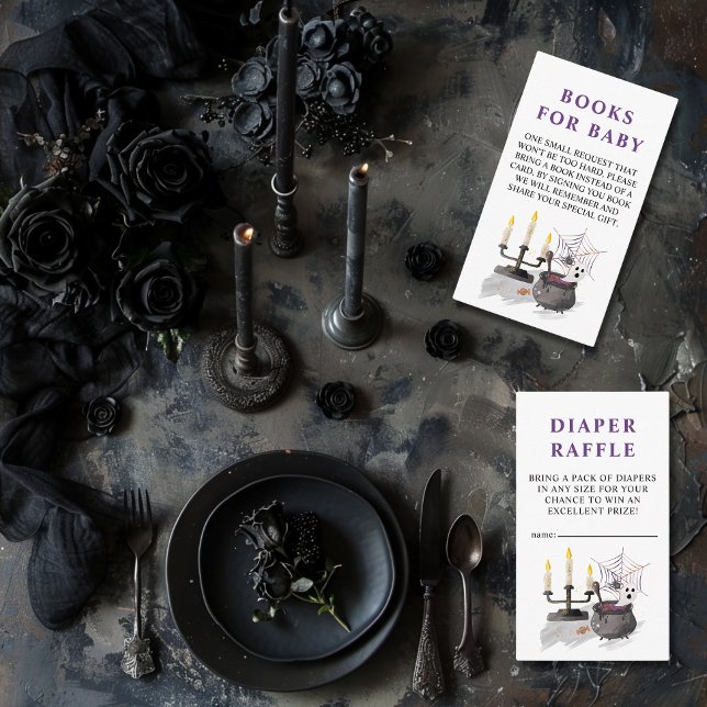 Carte D'accompagnement Halloween Ghost Little Boo Livres pour bébé (A LITTLE BOO IS ALMOST DUE BABY SHOWER ENCLOSURE CARD )