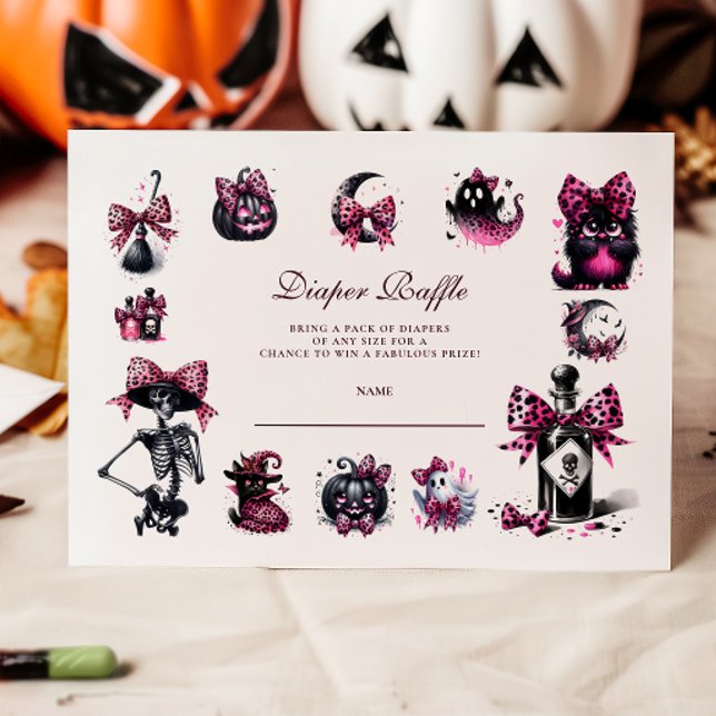 Carte D'accompagnement Halloween gothique rose Diapper Raffle (Créateur téléchargé)
