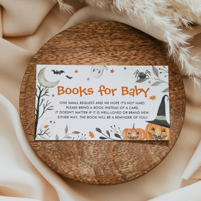 Carte D'accompagnement Halloween Little Boo Livres Baby showers Pour Bébé (Créateur téléchargé)