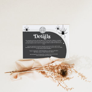 Carte D'accompagnement Halloween Retro Disco Spiders Détails du Mariage