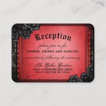 Halloween rouge gothique noir 3,5 x 2,5 réception