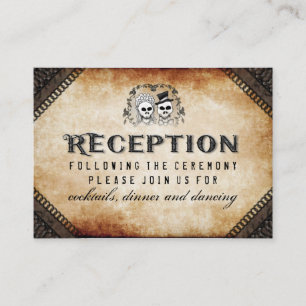 Carte D'accompagnement Halloween Squelette Gothique Brown Réception