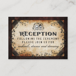 Carte D'accompagnement Halloween Squelette Gothique Brown Réception