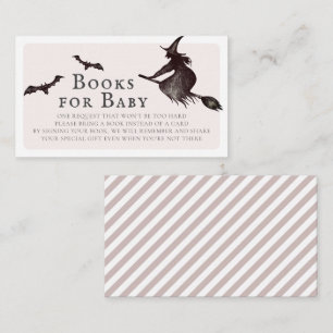 Carte D'accompagnement Halloween Witch Baby shower rose Livres pour bébé