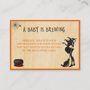 Carte D'accompagnement Halloween Witch Octobre Baby shower