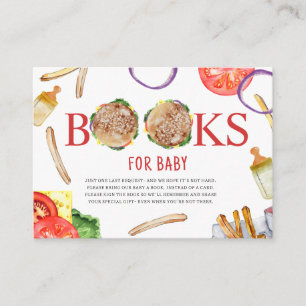 Carte D'accompagnement Hamburgers et Bouteilles Oh Baby shower Demande de