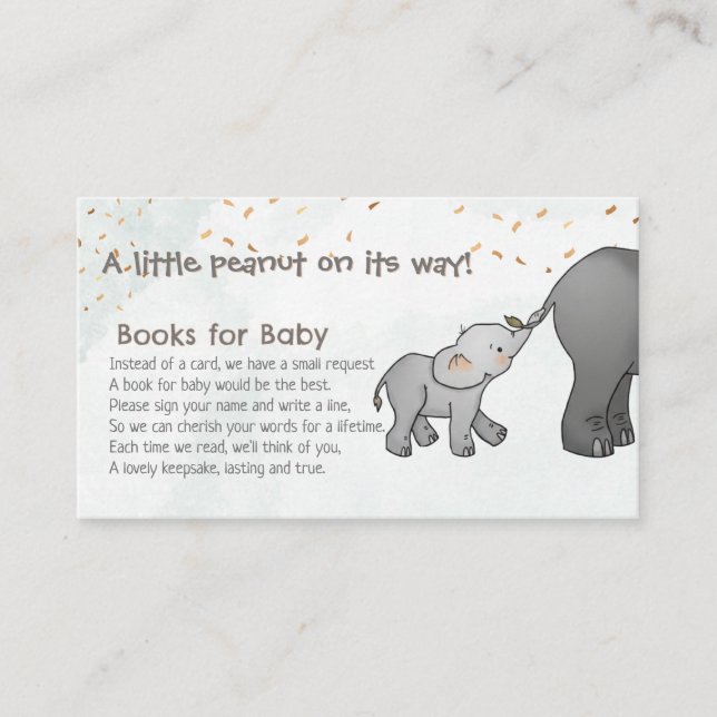Carte D'accompagnement Hand Drawn Elephant Little Peanut Books for Baby (Devant)