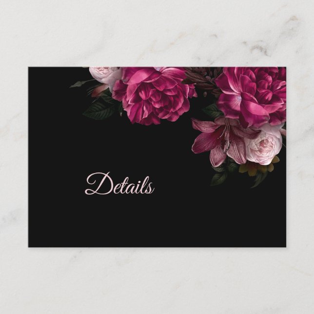 Carte D'accompagnement Hand Drawn Roses  Dark Moody (Devant)