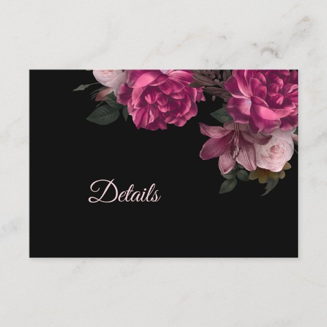 Carte D'accompagnement Hand Drawn Roses  Dark Moody (Devant)