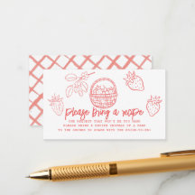 Hand-drawn Strawberry Bridal Shower Recipe Request