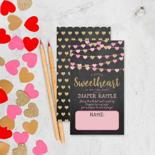 Carte D'accompagnement Hanging Love Hearts Petit Baby shower amoureux