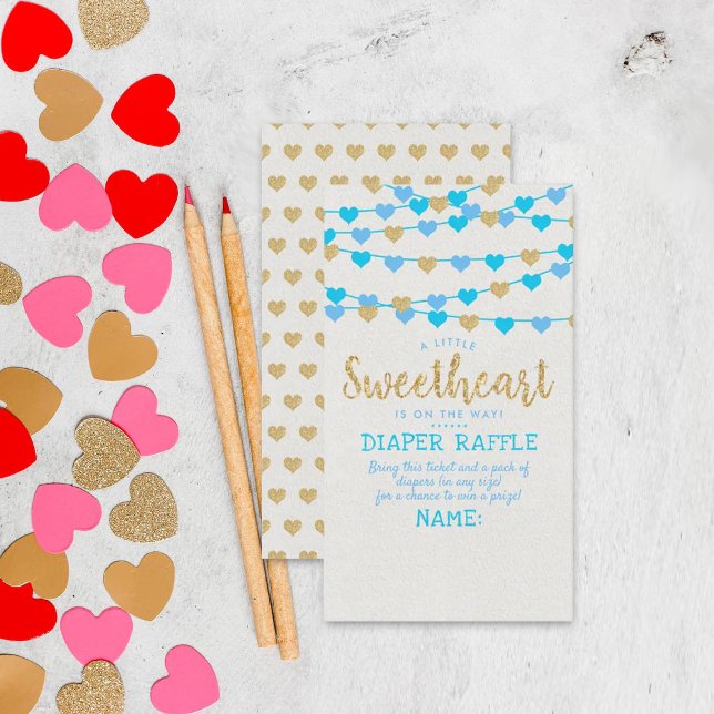 Carte D'accompagnement Hanging Love Hearts Petit Baby shower amoureux (Créateur téléchargé)