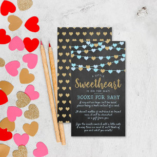 Carte D'accompagnement Hanging Love Hearts Petit Baby shower amoureux