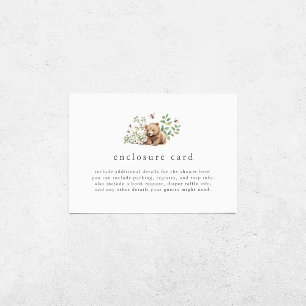 Carte D'accompagnement HANNAH Baby shower forestier de l'ours neutre selo