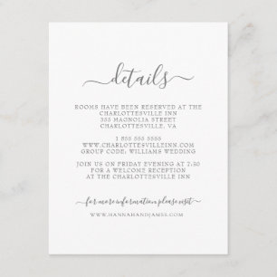 Carte D'accompagnement Hannah Simple Calligraphie Détails du client Mar