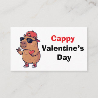 Carte D'accompagnement Happy Valentine's Day Cool Capybara Classroom Card