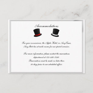 Carte D'accompagnement Haut chapeaux et Cravates de cordes Mariages gays