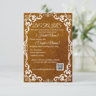 Carte D'accompagnement Havana Brown Minimal Élégant Enclosure Mariage Voi