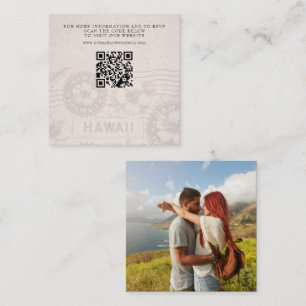 Carte D'accompagnement Hawaii Passport Mariage QR