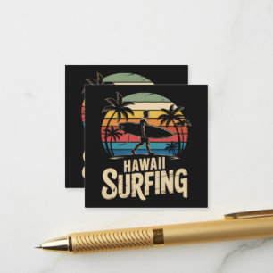 Carte D'accompagnement Hawaii Surf Rétro - Surfeur Rétro de Plage au Couc