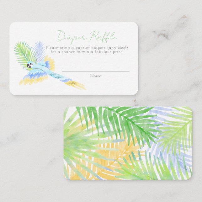 Carte D'accompagnement Hawaiian Tropical Birds Baby shower Déchets Raffle (Devant / Derrière)