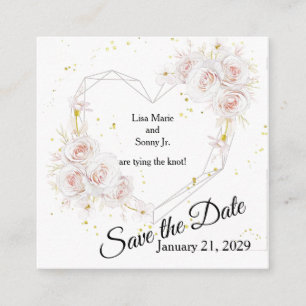 Carte D'accompagnement Heart of Roses Save the Date Annonce