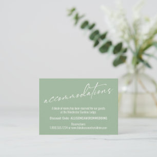 Carte D'accompagnement Hébergement contemporain simple vert sauge