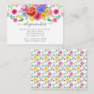 Carte D'accompagnement Hébergement de mariage Floral Fiesta espagnol