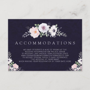 Carte D'accompagnement Hébergement de mariage floral moderne violet
