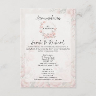 Carte D'accompagnement Hébergement de mariage Paper Garden Blush